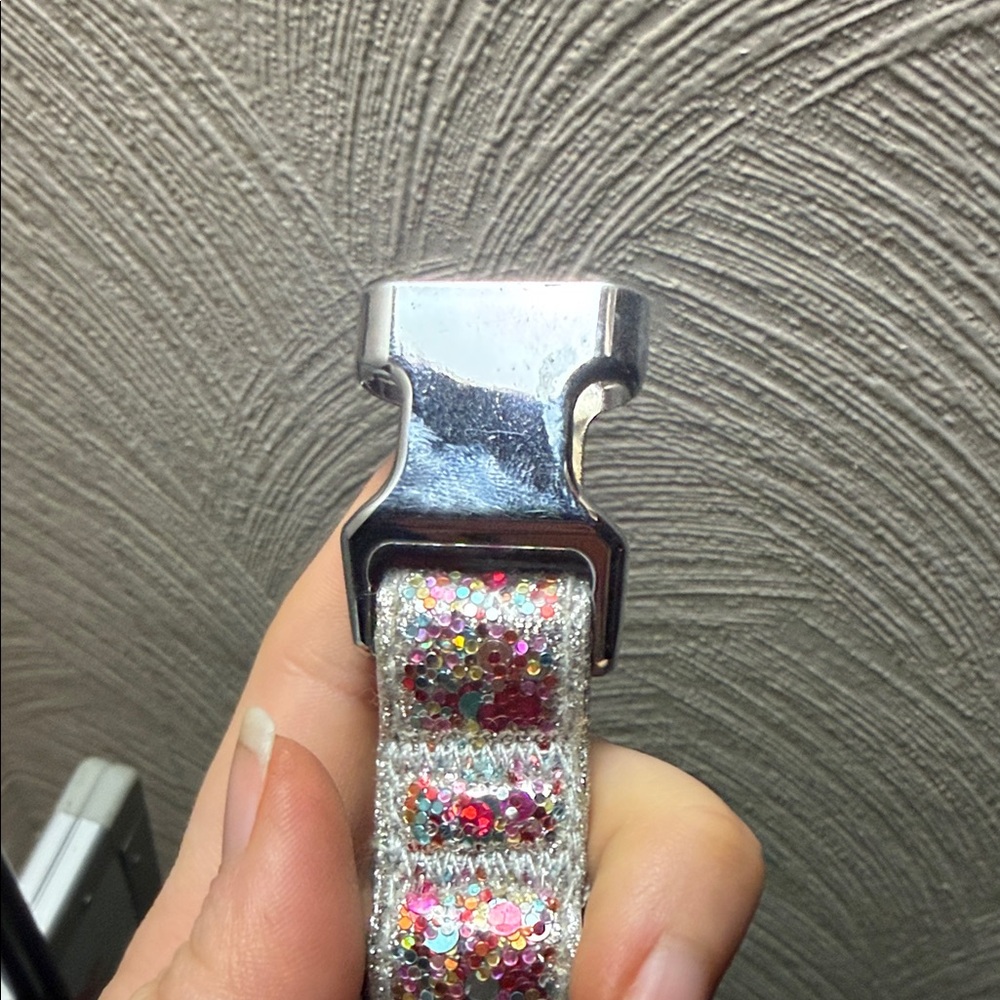 Packed Party Glittery Silver and Pink Dog Collar - Picture 3 of 11